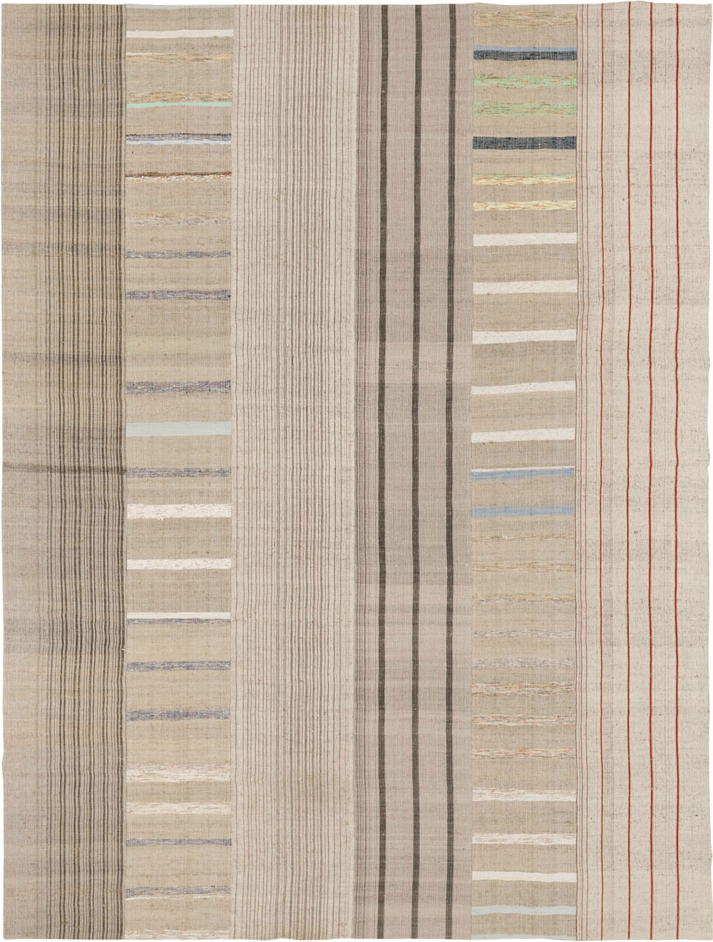 Vintage Turkish Flatweave Kilim Room Size Carpet, No.33612 - Galerie Shabab