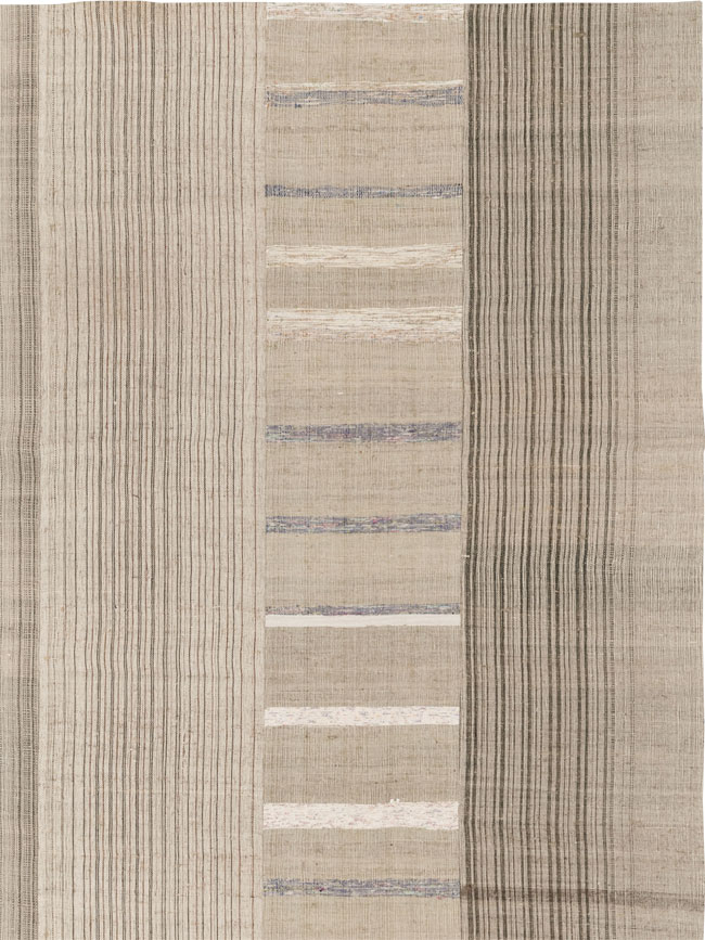 Vintage Turkish Flatweave Kilim Room Size Carpet, No.33612 - Galerie Shabab