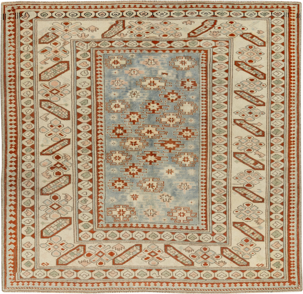 Vintage Caucasian Square Accent Rug, No.33628 - Galerie Shabab