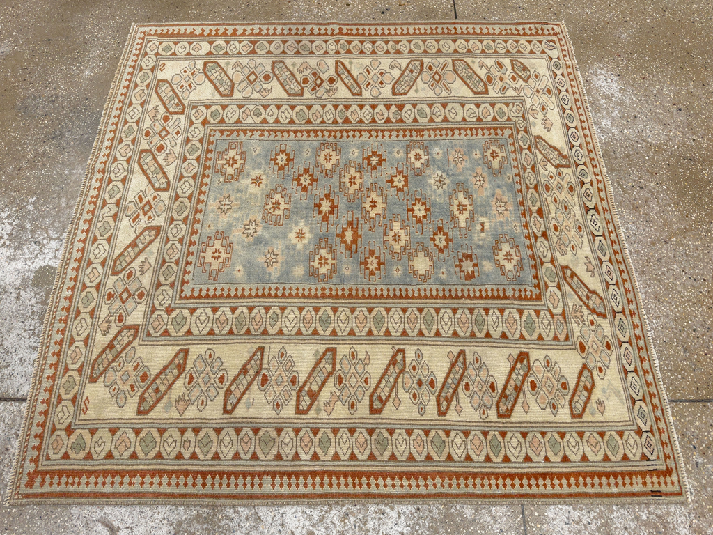Vintage Caucasian Square Accent Rug, No.33628 - Galerie Shabab