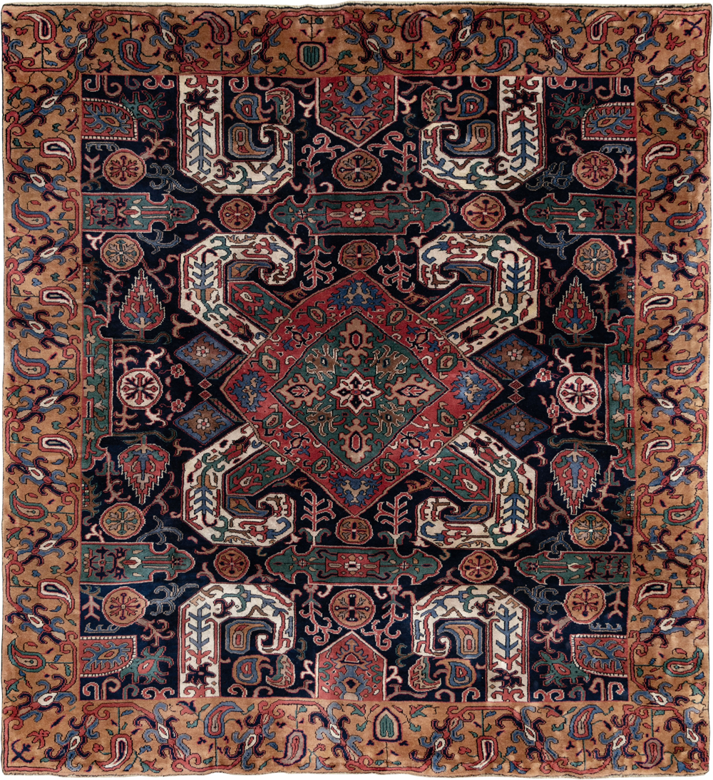 Antique Turkish Kazak Square Room Size Carpet, No.33633 - Galerie Shabab