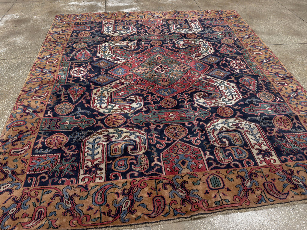 Antique Turkish Kazak Square Room Size Carpet, No.33633 - Galerie Shabab
