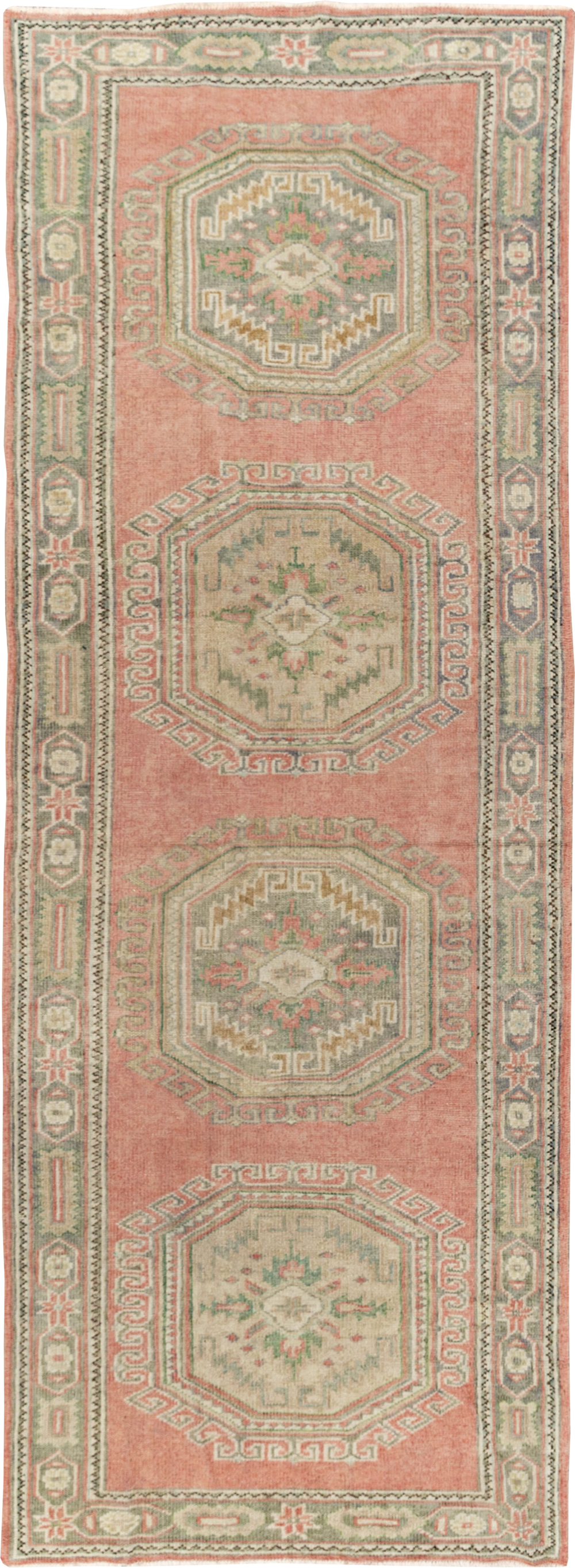 Vintage Turkish Anatolian Wide Gallery Runner, No.33639 - Galerie Shabab
