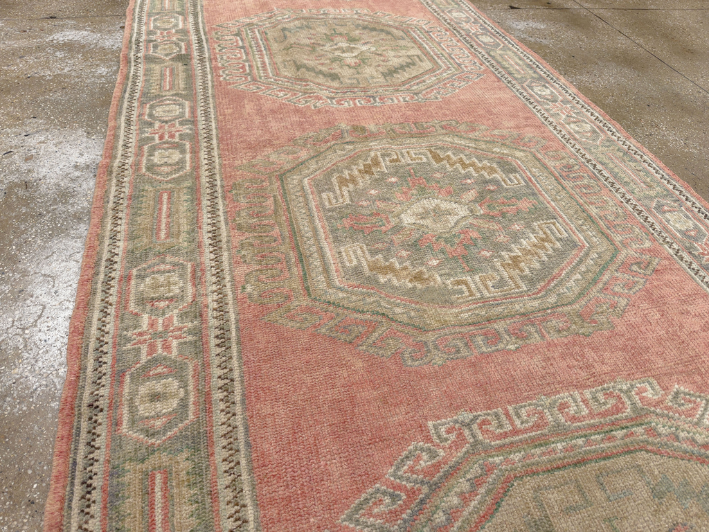 Vintage Turkish Anatolian Wide Gallery Runner, No.33639 - Galerie Shabab