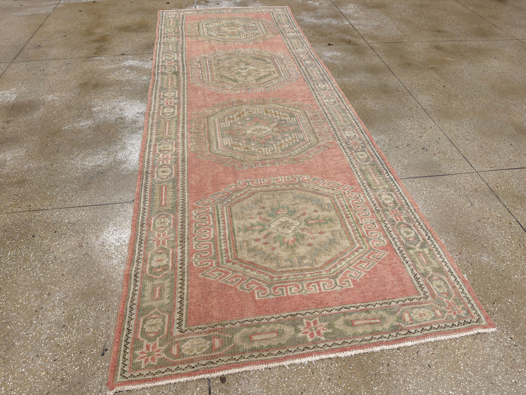 Vintage Turkish Anatolian Wide Gallery Runner, No.33639 - Galerie Shabab