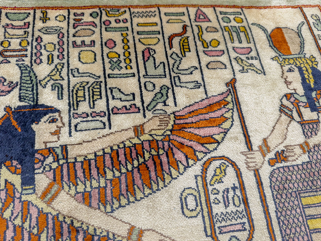 Vintage Egyptian Pictorial Rug, No.33641 - Galerie Shabab