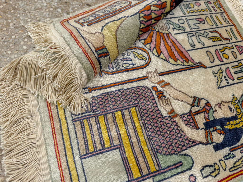 Vintage Egyptian Pictorial Rug, No.33641 - Galerie Shabab