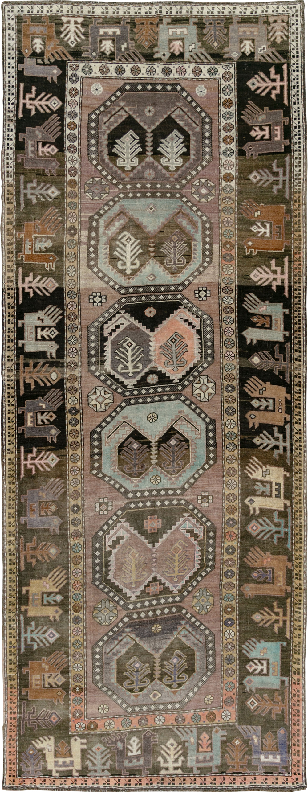 Vintage Turkish Anatolian Wide Gallery Runner, No.33642 - Galerie Shabab