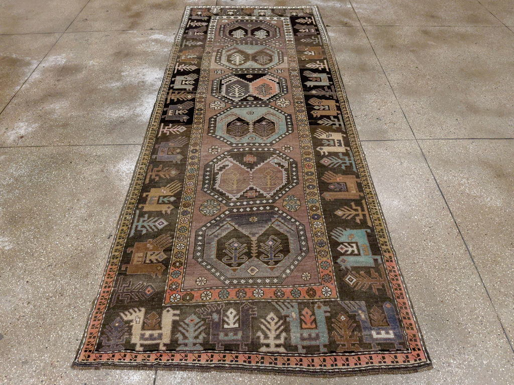 Vintage Turkish Anatolian Wide Gallery Runner, No.33642 - Galerie Shabab