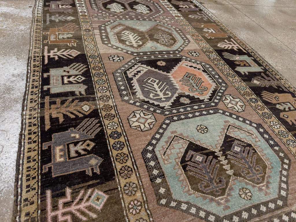 Vintage Turkish Anatolian Wide Gallery Runner, No.33642 - Galerie Shabab