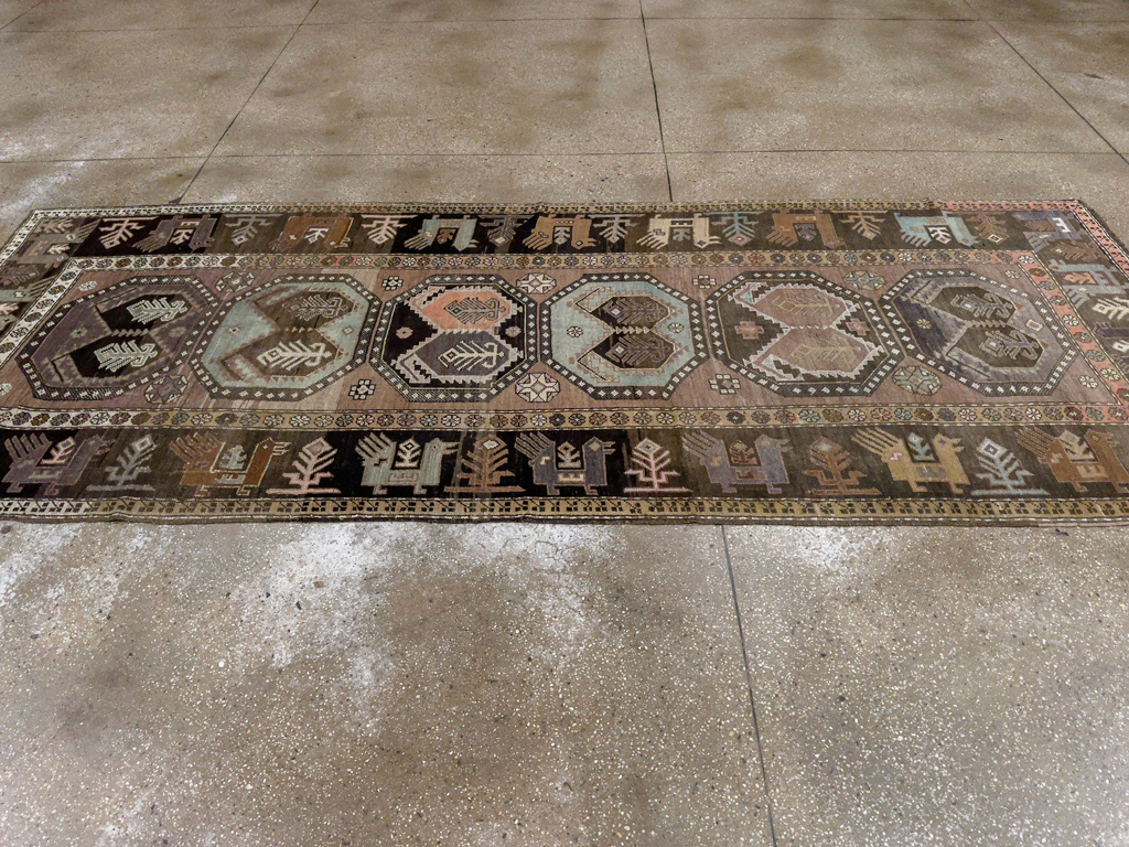 Vintage Turkish Anatolian Wide Gallery Runner, No.33642 - Galerie Shabab