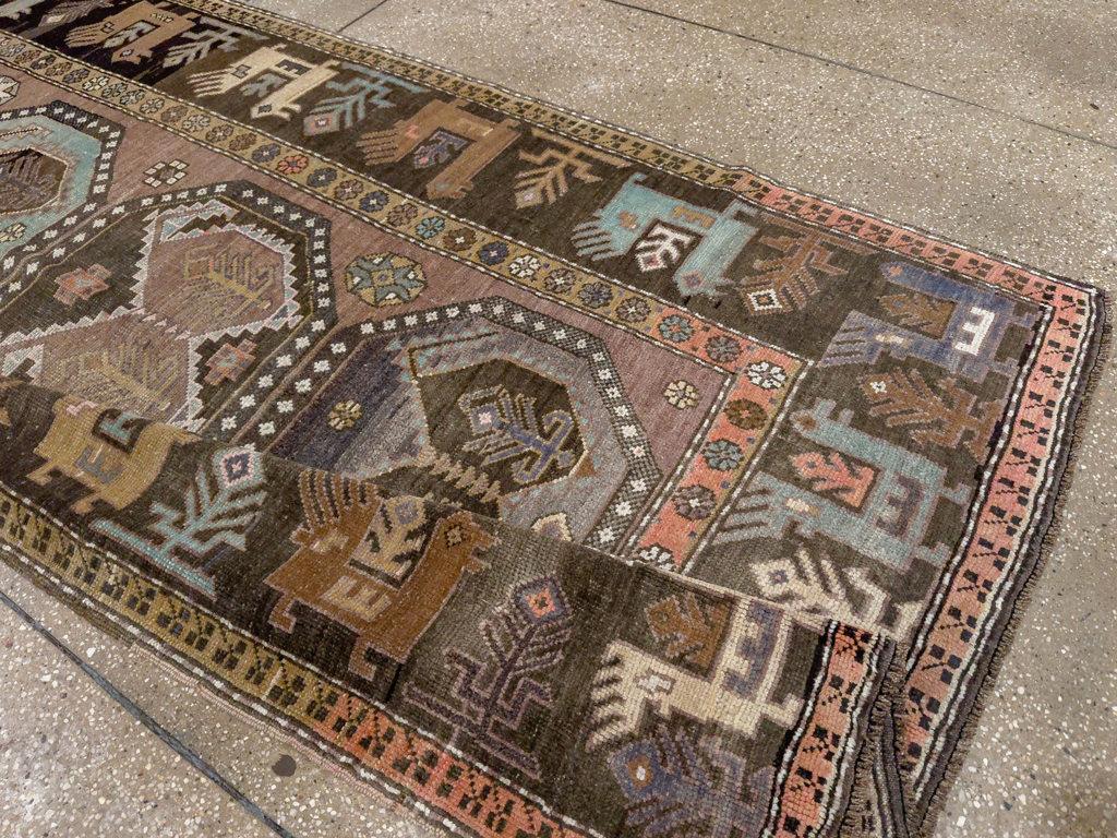 Vintage Turkish Anatolian Wide Gallery Runner, No.33642 - Galerie Shabab