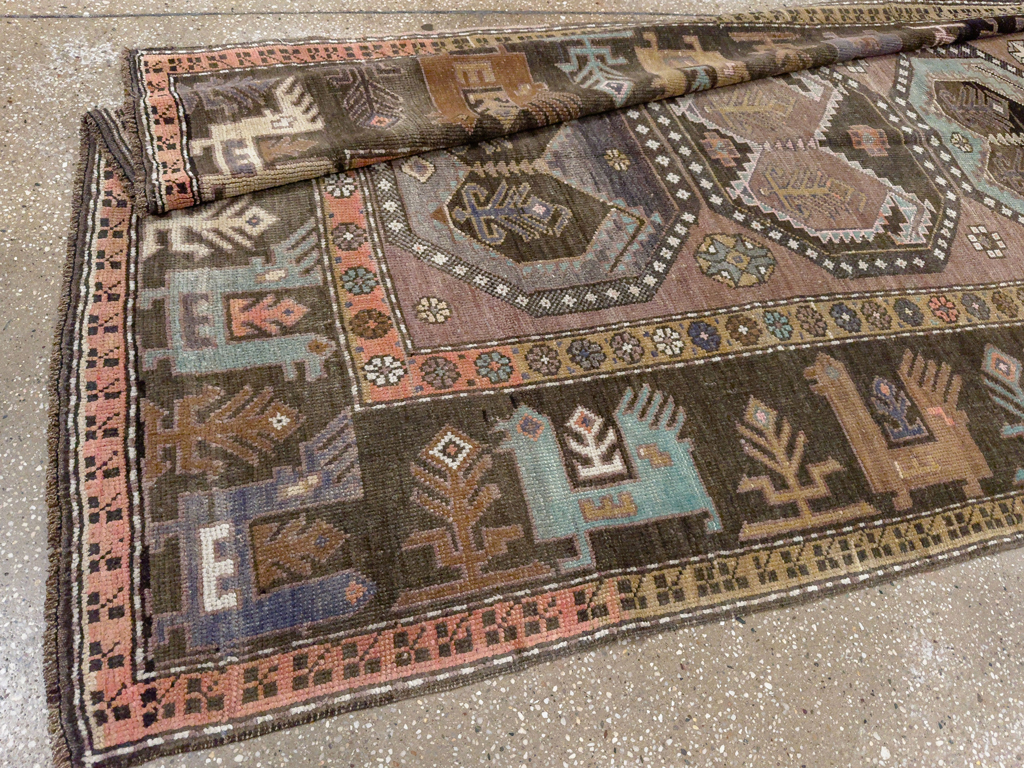 Vintage Turkish Anatolian Wide Gallery Runner, No.33642 - Galerie Shabab