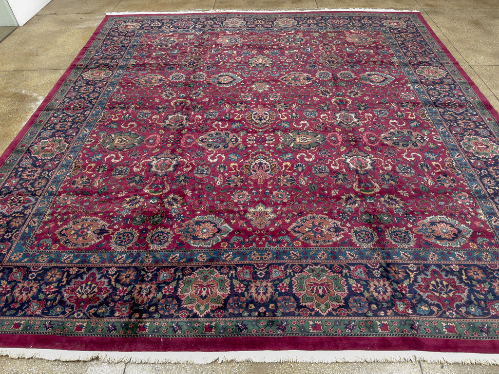 Antique Indian Lahore Large Square Room Size Carpet, No.33643 - Galerie Shabab