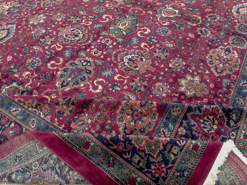 Antique Indian Lahore Large Square Room Size Carpet, No.33643 - Galerie Shabab