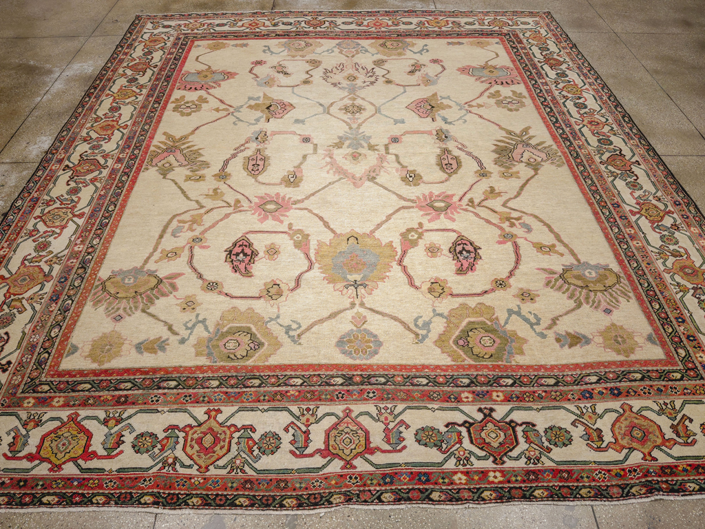 Antique Persian Mahal Square Large Room Size Carpet, No.33644 - Galerie Shabab