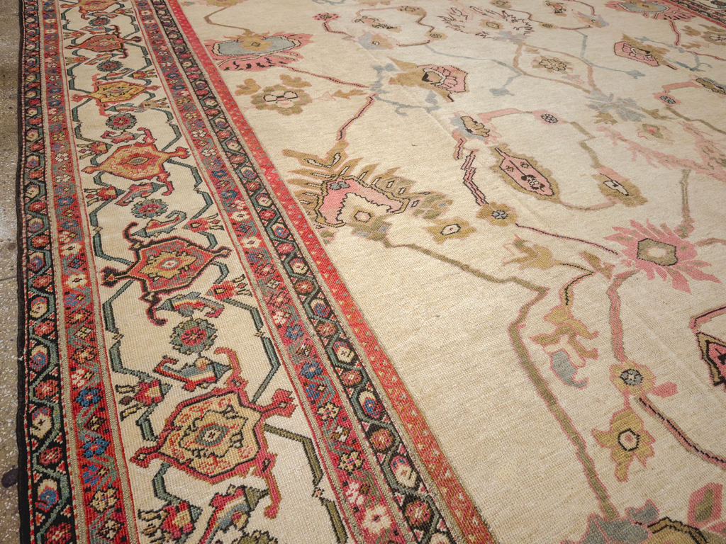 Antique Persian Mahal Square Large Room Size Carpet, No.33644 - Galerie Shabab