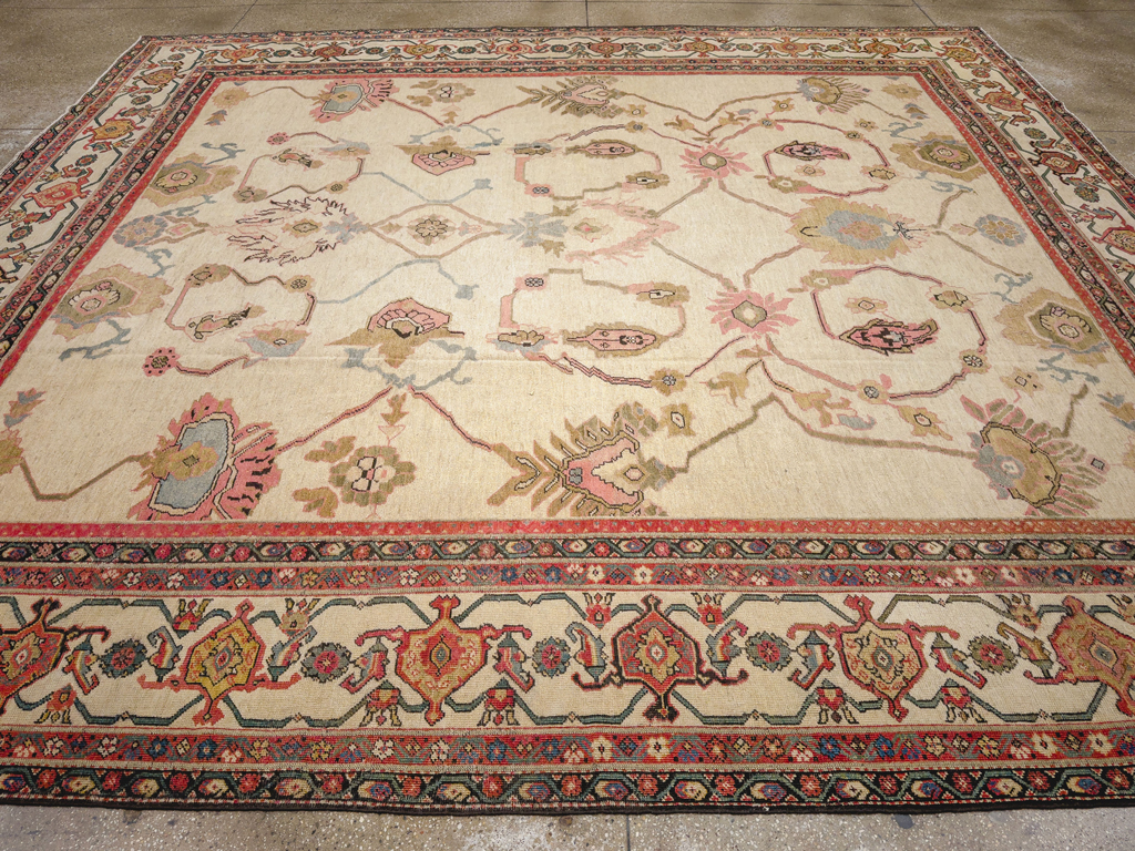Antique Persian Mahal Square Large Room Size Carpet, No.33644 - Galerie Shabab