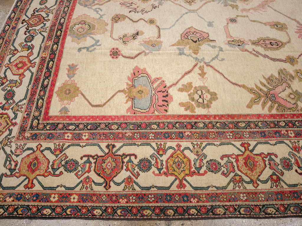 Antique Persian Mahal Square Large Room Size Carpet, No.33644 - Galerie Shabab