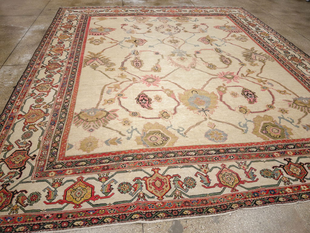 Antique Persian Mahal Square Large Room Size Carpet, No.33644 - Galerie Shabab