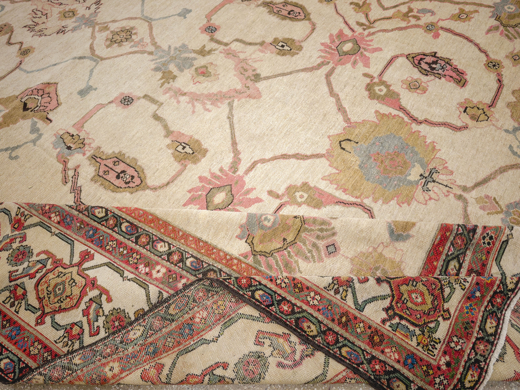 Antique Persian Mahal Square Large Room Size Carpet, No.33644 - Galerie Shabab