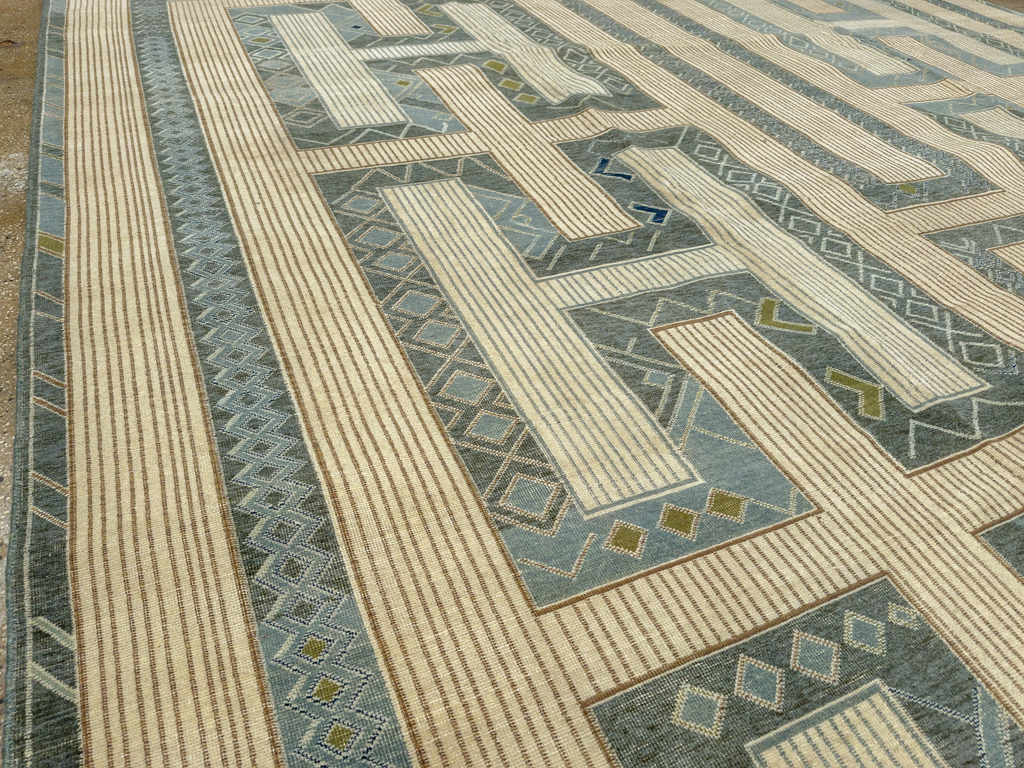 Modern African Tuareg Inspired Turkish Khotan Large Room Size Carpet, No.33646 - Galerie Shabab