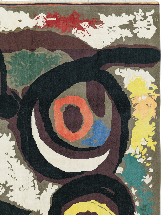 Modern Turkish Art Deco Accent Rug, No.33660 - Galerie Shabab