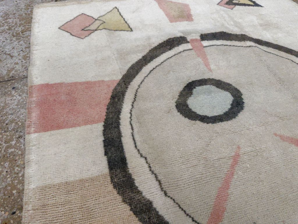 Vintage Turkish Art Deco Throw Rug, No.33661 - Galerie Shabab