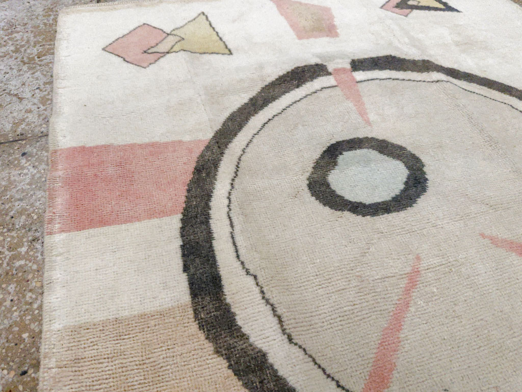 Vintage Turkish Art Deco Throw Rug, No.33661 - Galerie Shabab