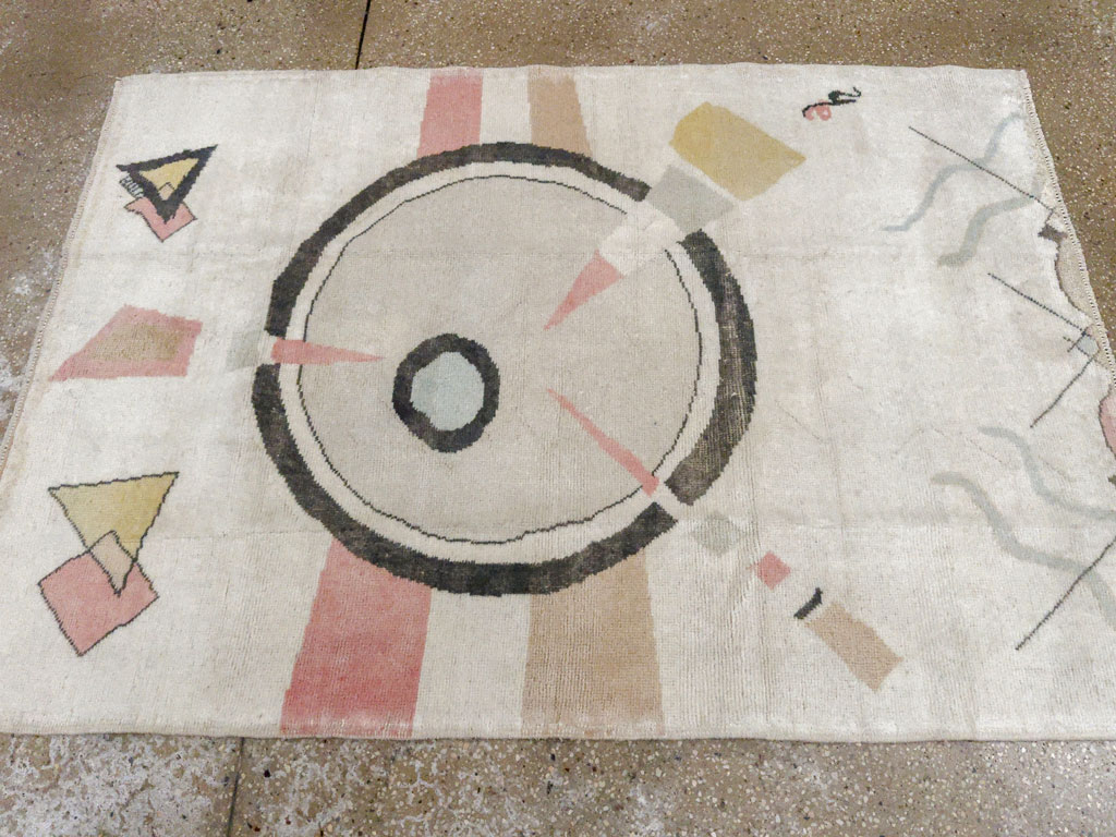 Vintage Turkish Art Deco Throw Rug, No.33661 - Galerie Shabab