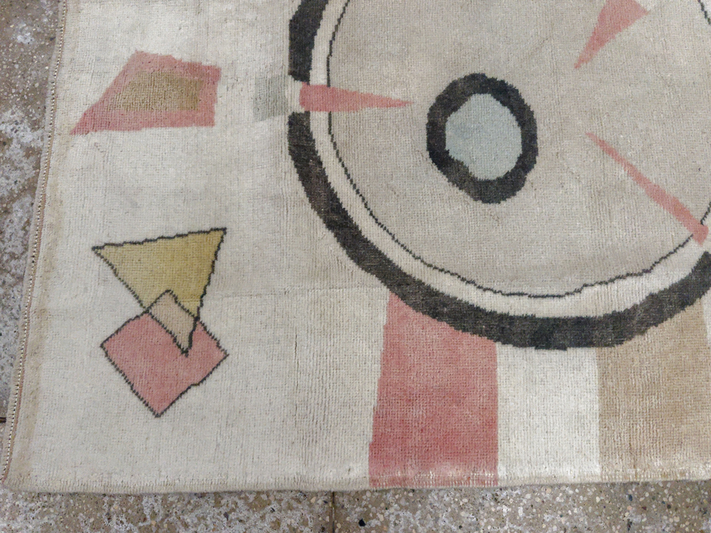Vintage Turkish Art Deco Throw Rug, No.33661 - Galerie Shabab