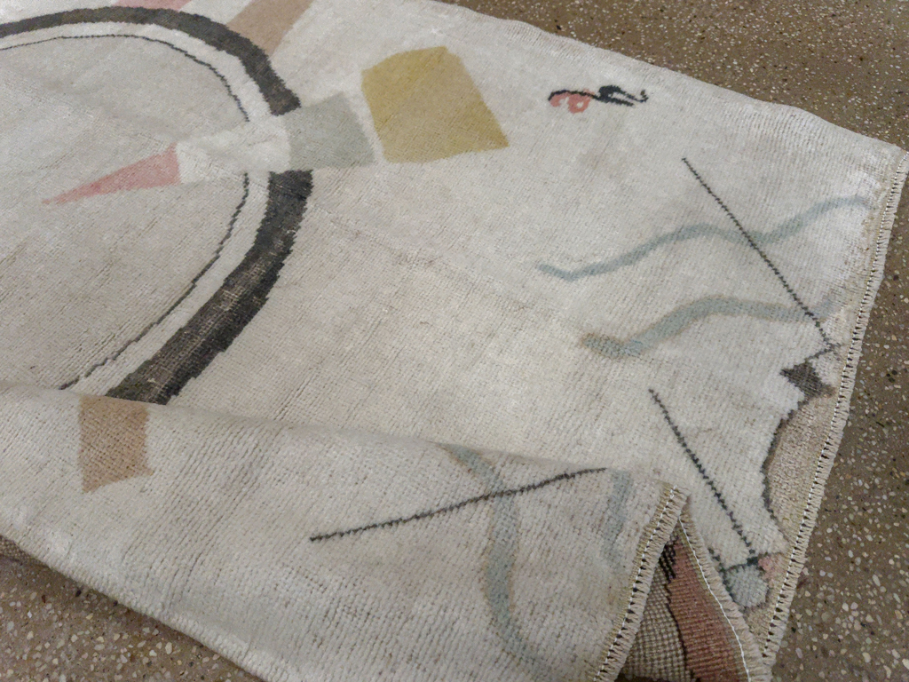 Vintage Turkish Art Deco Throw Rug, No.33661 - Galerie Shabab
