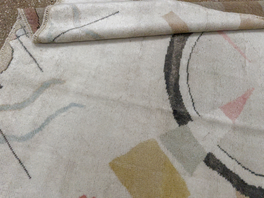 Vintage Turkish Art Deco Throw Rug, No.33661 - Galerie Shabab