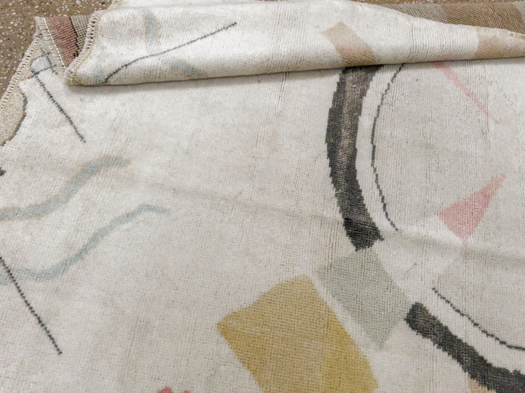 Vintage Turkish Art Deco Throw Rug, No.33661 - Galerie Shabab