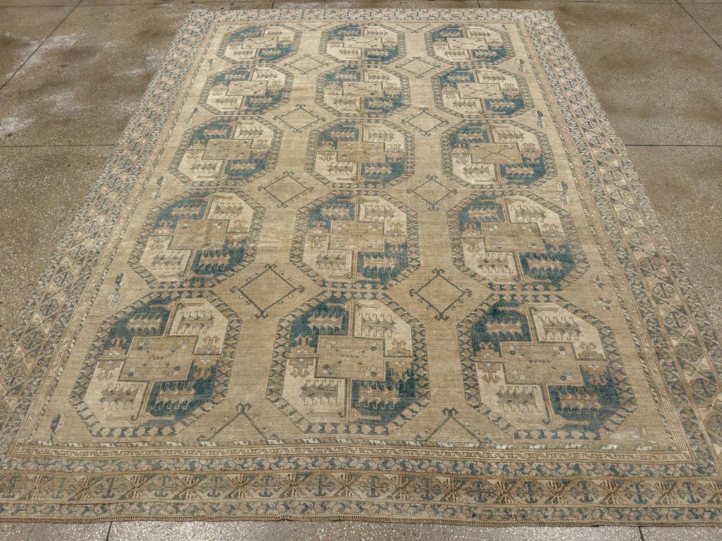 Vintage Central Asian Turkoman Room Size Carpet, No.33666 - Galerie Shabab