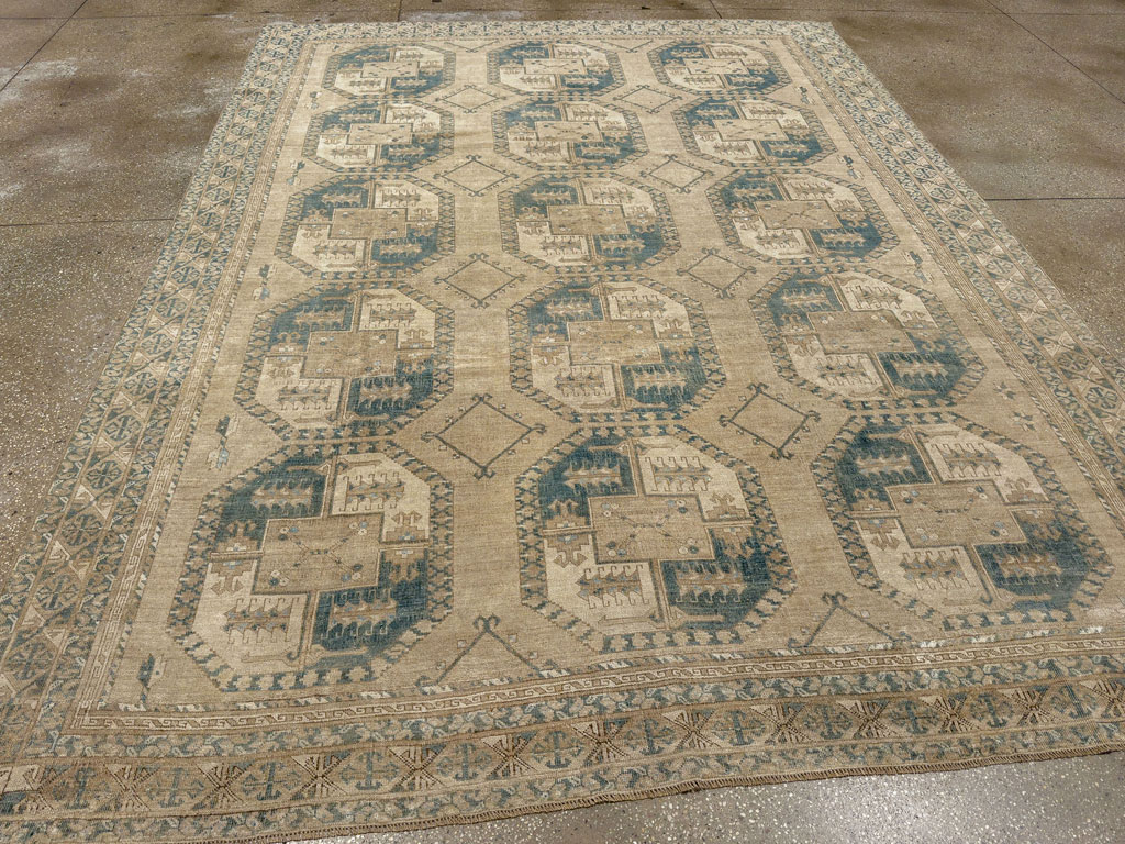Vintage Central Asian Turkoman Room Size Carpet, No.33666 - Galerie Shabab