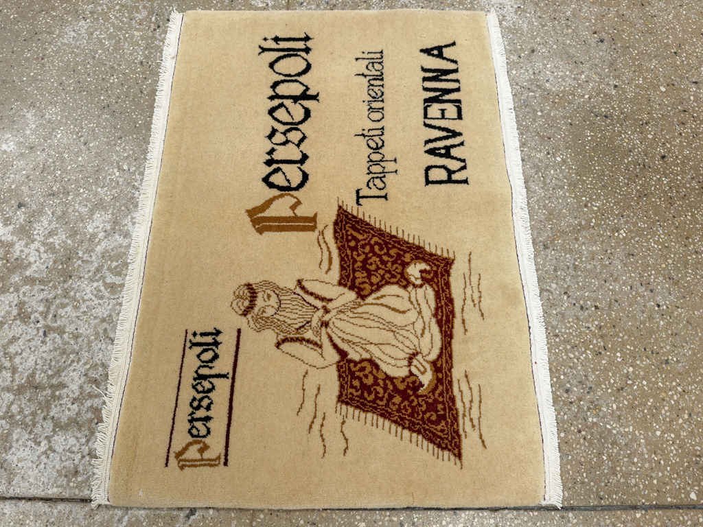 Vintage Persian Kashan Pictorial Rug (Pair: 2 of 2), No.33668 - Galerie Shabab