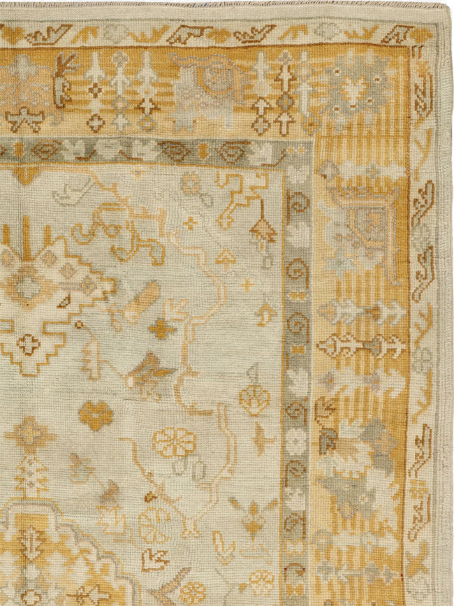 Antique Turkish Oushak Wide Gallery Runner, No.33692 - Galerie Shabab