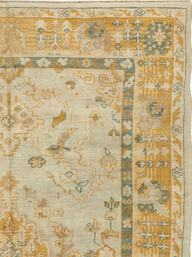 Antique Turkish Oushak Wide Gallery Runner, No.33692 - Galerie Shabab