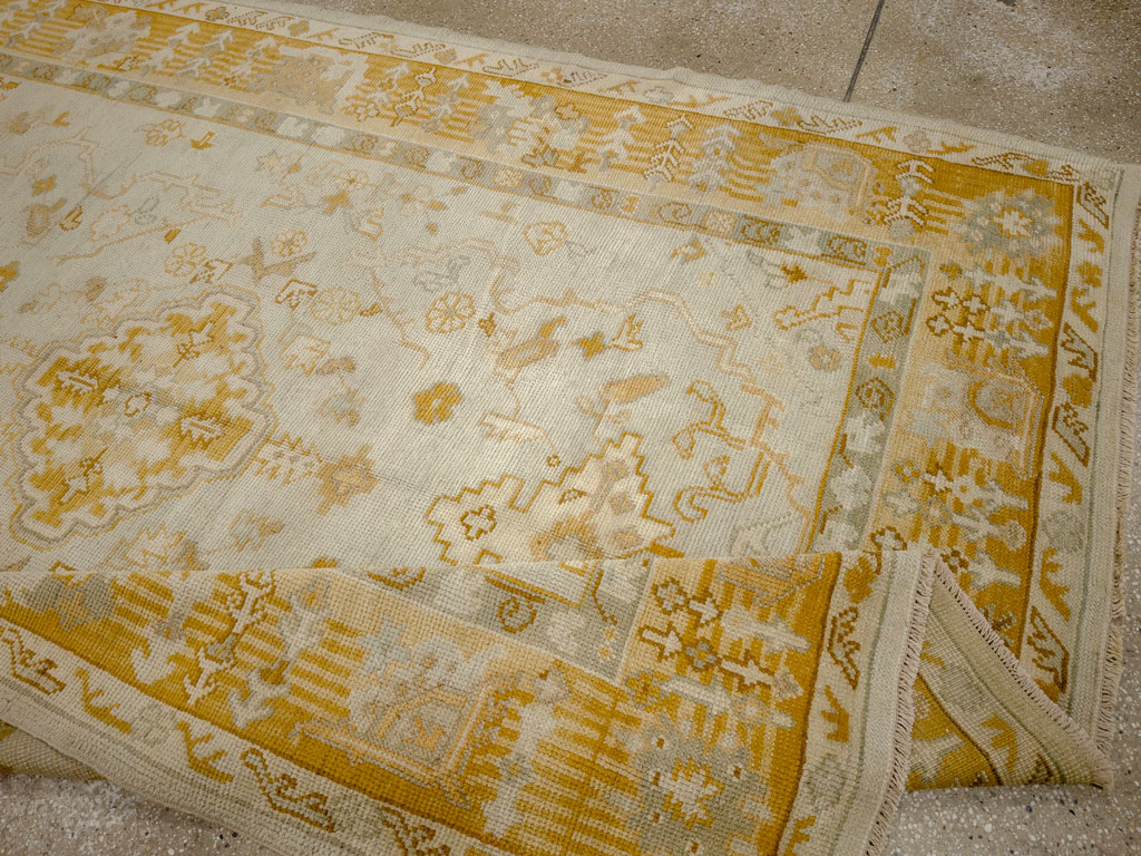 Antique Turkish Oushak Wide Gallery Runner, No.33692 - Galerie Shabab