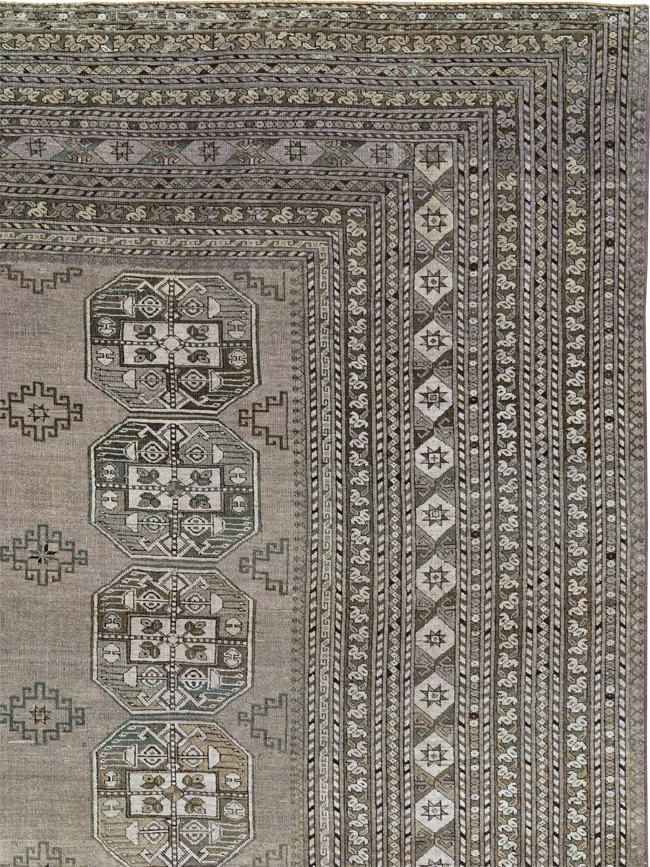 Vintage Central Asian Turkoman Room Size Carpet, No.33708 - Galerie Shabab