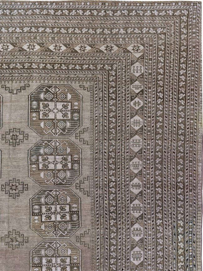 Vintage Central Asian Turkoman Room Size Carpet, No.33708 - Galerie Shabab