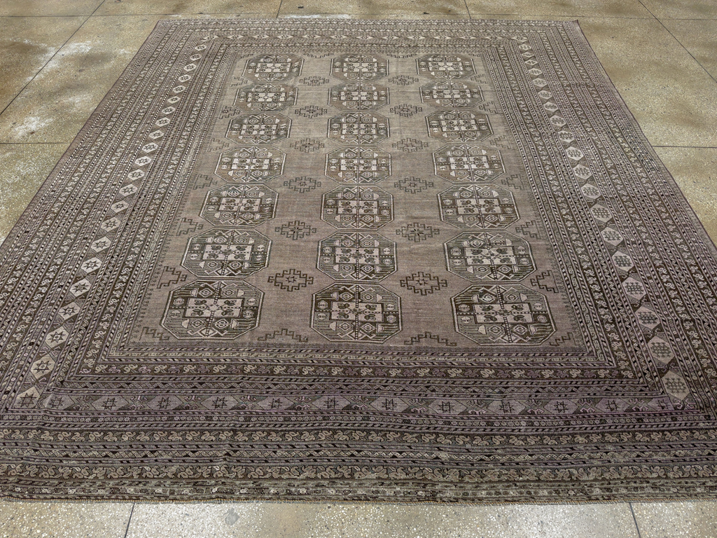 Vintage Central Asian Turkoman Room Size Carpet, No.33708 - Galerie Shabab