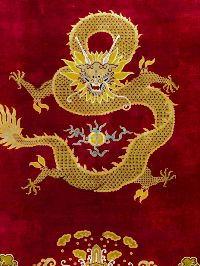 Vintage Chinese Art Deco Room Size Carpet, No.33714 - Galerie Shabab