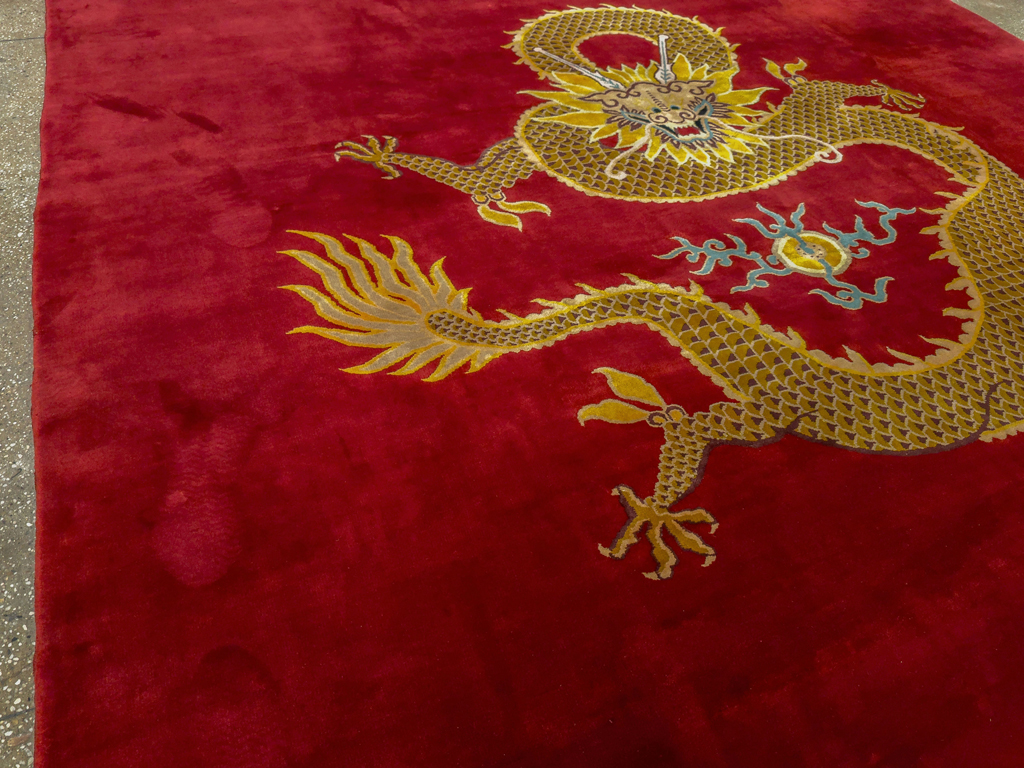 Vintage Chinese Art Deco Room Size Carpet, No.33714 - Galerie Shabab
