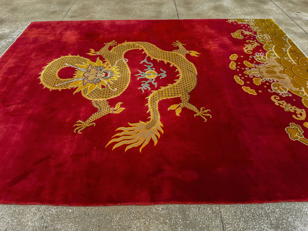 Vintage Chinese Art Deco Room Size Carpet, No.33714 - Galerie Shabab