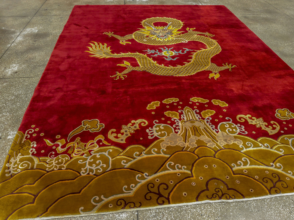 Vintage Chinese Art Deco Room Size Carpet, No.33714 - Galerie Shabab