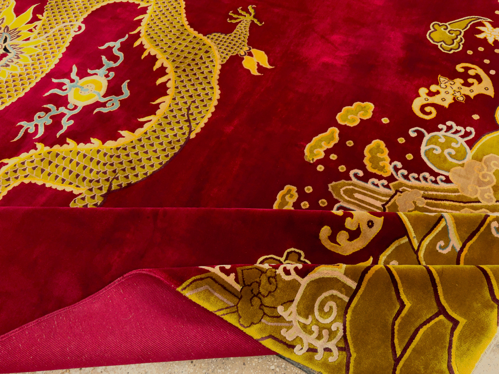 Vintage Chinese Art Deco Room Size Carpet, No.33714 - Galerie Shabab