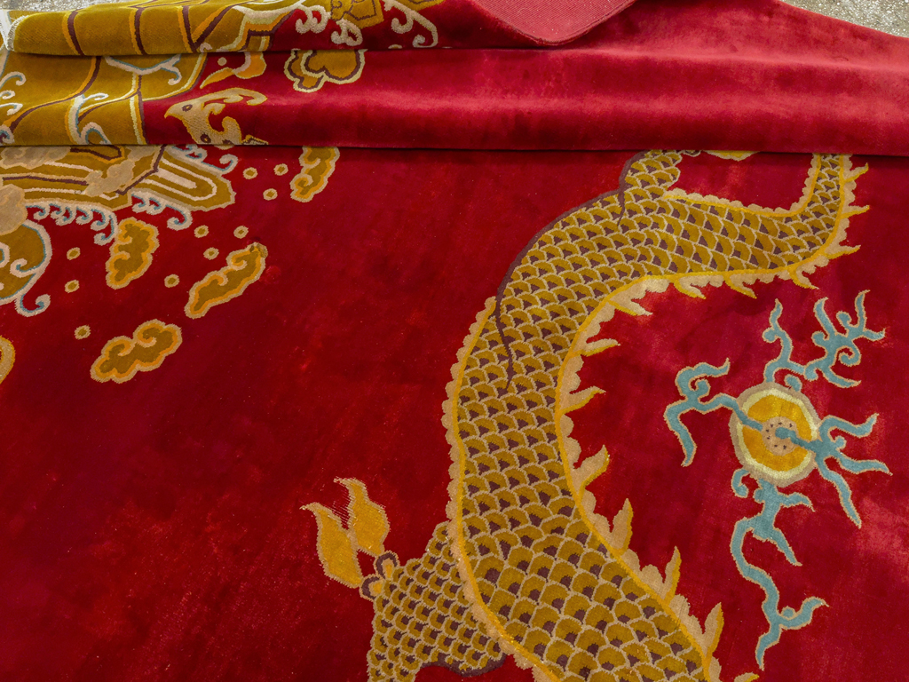 Vintage Chinese Art Deco Room Size Carpet, No.33714 - Galerie Shabab
