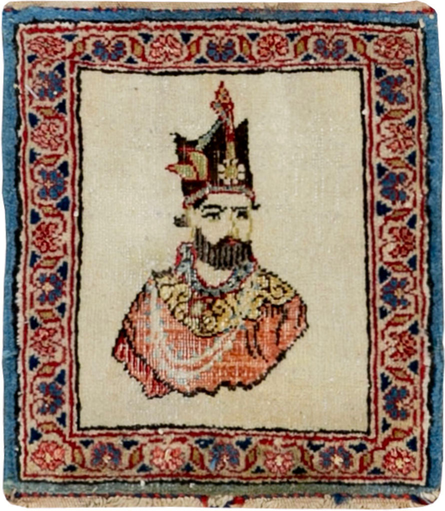 Antique Persian Kashan Pictorial Rug, No.33722 - Galerie Shabab